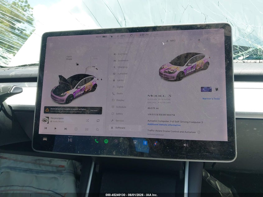 2019 Tesla Model 3 VIN 5YJ3E1EB3KF494714 IAAI salvage auction — BIO HAZARD, Salvage Title, sold $2,750 on 2026-07-24 (photo 7)