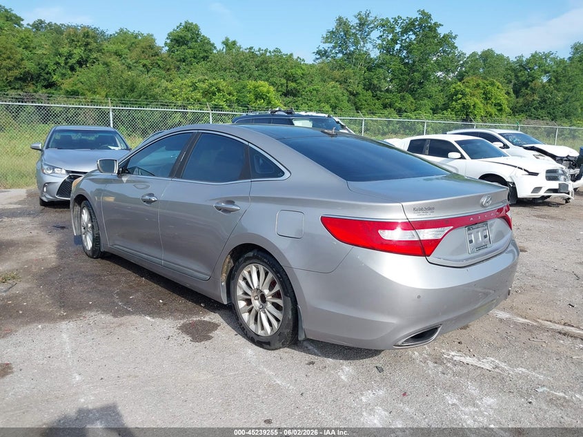 2012 Hyundai Azera VIN KMHFH4JG9CA143223 IAAI salvage auction — RIGHT FRONT, Salvage (Louisiana), sold $1,100 on 2026-07-21 (photo 3)