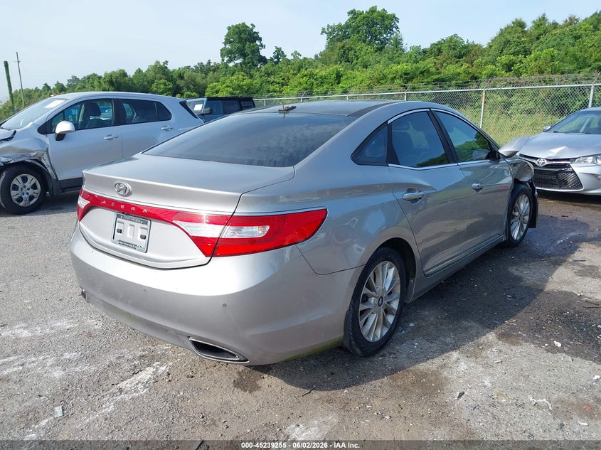 2012 Hyundai Azera VIN KMHFH4JG9CA143223 IAAI salvage auction — RIGHT FRONT, Salvage (Louisiana), sold $1,100 on 2026-07-21 (photo 4)
