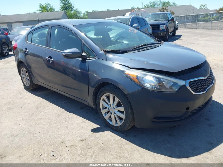 2014 Kia Forte VIN KNAFX4A67E5135368 IAAI salvage auction — LEFT FRONT, Original (Ohio), sold $350 on 2026-07-14 (photo 1)