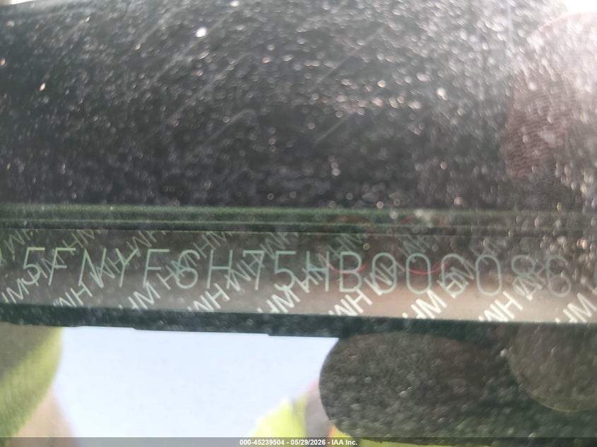 2017 Honda Pilot VIN 5FNYF6H75HB006086 IAAI salvage auction — SIDE, Salvage (New Jersey), sold $1,900 on 2026-07-24 (photo 9)