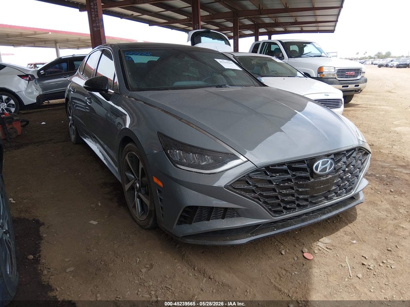 2021 Hyundai Sonata VIN 5NPEJ4J2XMH081205 IAAI salvage auction — LEFT REAR, Salvage Title, sold $5,150 on 2026-07-07 (photo 1)