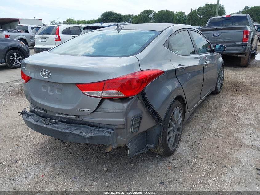 2012 Hyundai Elantra VIN KMHDH4AE0CU272858 IAAI salvage auction — REAR END, Salvage (Texas), sold $1,600 on 2026-07-25 (photo 4)