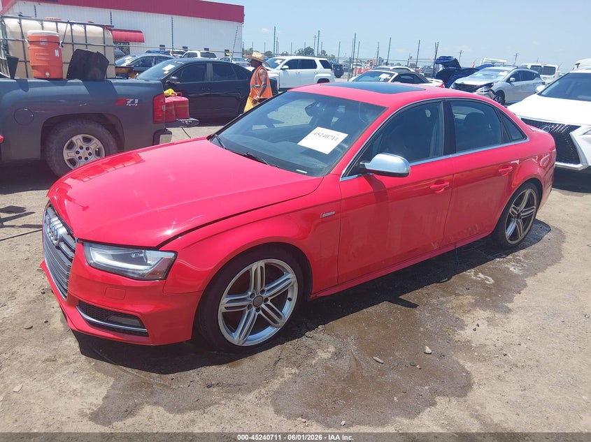 2014 Audi S4 VIN WAUKGAFL5EA098453 IAAI salvage auction — FRONT & REAR, Salvage Title, sold $750 on 2026-07-15 (photo 2)