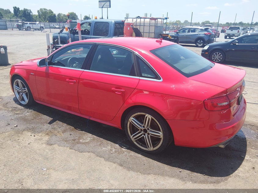 2014 Audi S4 VIN WAUKGAFL5EA098453 IAAI salvage auction — FRONT & REAR, Salvage Title, sold $750 on 2026-07-15 (photo 3)