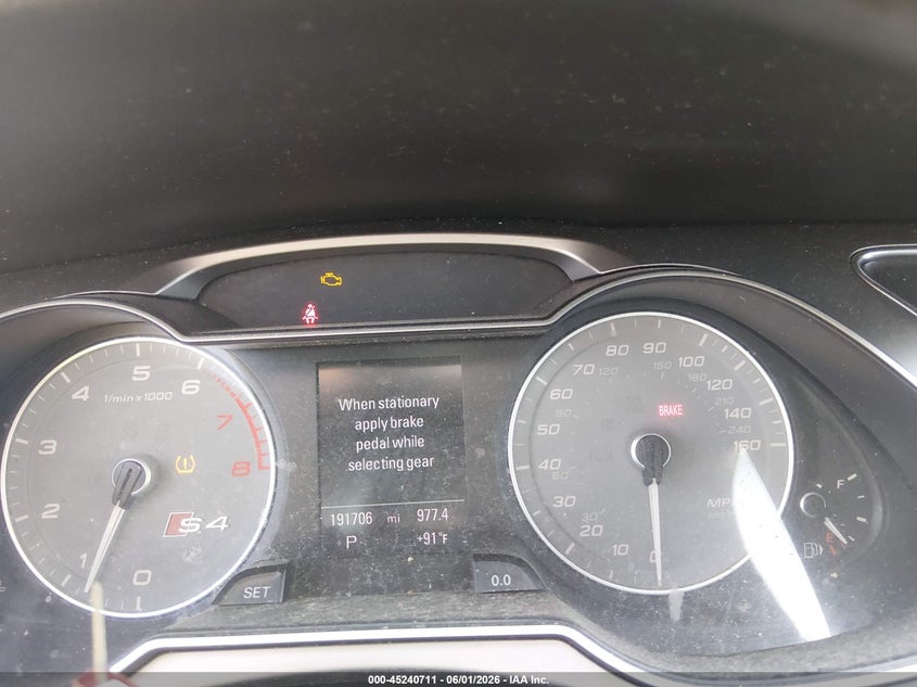 2014 Audi S4 VIN WAUKGAFL5EA098453 IAAI salvage auction — FRONT & REAR, Salvage Title, sold $750 on 2026-07-15 (photo 7)