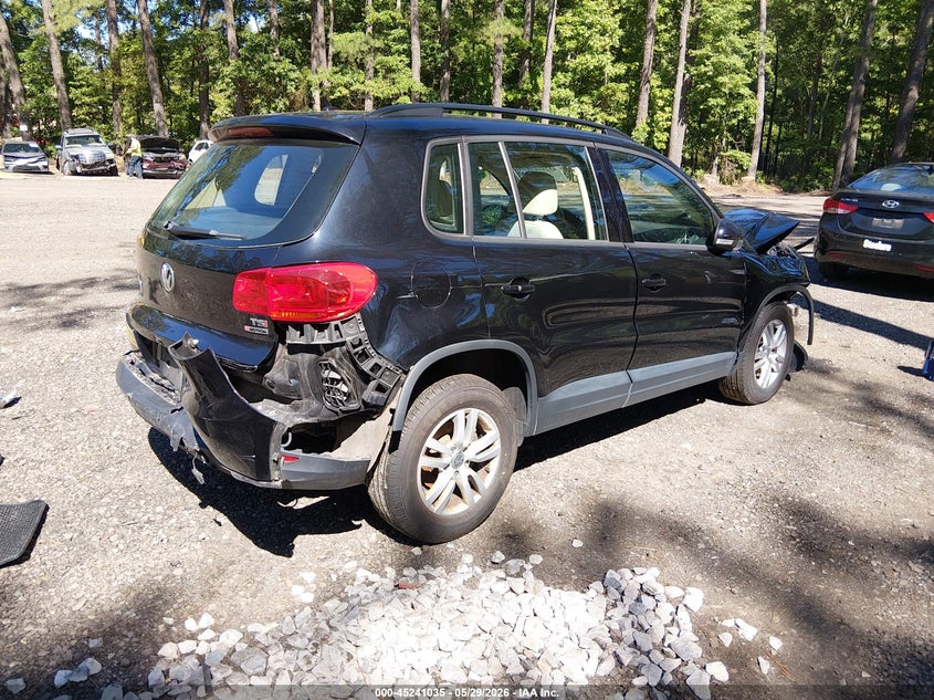 2016 Volkswagen Tiguan VIN WVGBV7AX4GW550321 IAAI salvage auction — FRONT & REAR, Clear (Virginia), sold $25 on 2026-07-28 (photo 4)