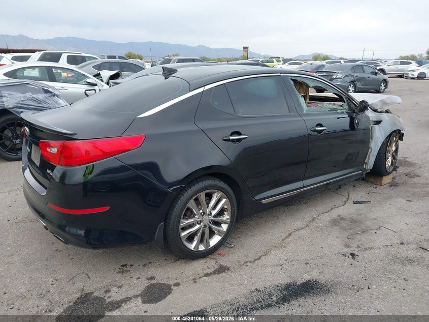 2015 Kia Optima VIN 5XXGR4A61FG427547 IAAI salvage auction — ENGINE BURN, Salvage Title, sold $100 on 2026-07-23 (photo 4)
