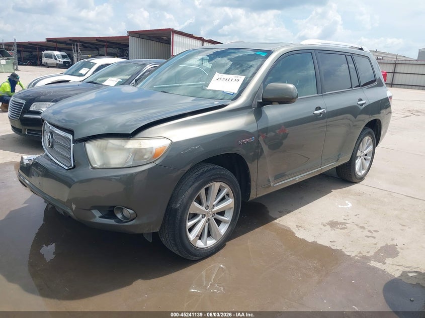 2009 Toyota Highlander hybrid VIN JTEEW44A592034396 IAAI salvage auction — RIGHT FRONT, Salvage (Texas), sold $1,500 on 2026-07-07 (photo 2)
