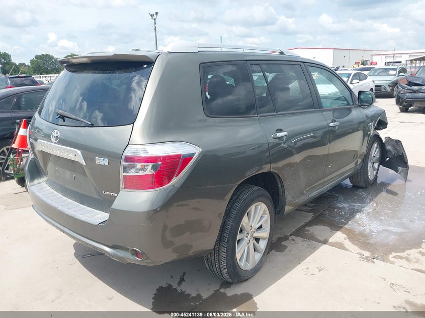 2009 Toyota Highlander hybrid VIN JTEEW44A592034396 IAAI salvage auction — RIGHT FRONT, Salvage (Texas), sold $1,500 on 2026-07-07 (photo 4)