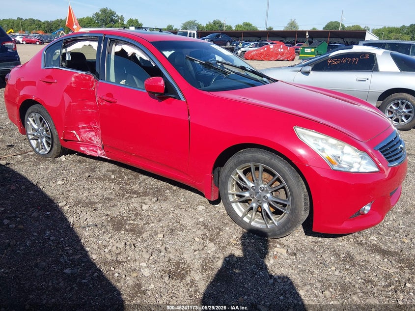 2012 Infiniti G VIN JN1CV6AR7CM682129 IAAI salvage auction — LEFT & RIGHT, Salvage Title, sold $500 on 2026-07-08 (photo 1)