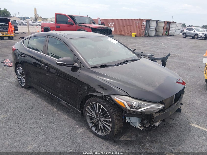 2018 Hyundai Elantra VIN KMHD04LB8JU724403 IAAI salvage auction — LEFT FRONT, Salvage Title, sold $2,950 on 2026-07-28 (photo 1)