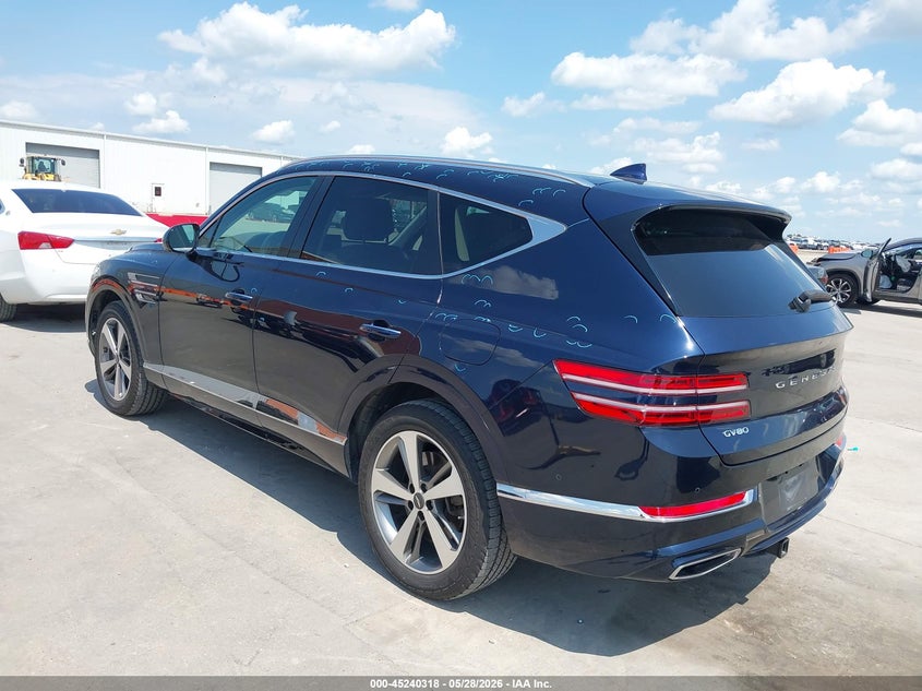 2022 Genesis Gv80 VIN KMUHBDSBXNU077457 IAAI salvage auction — HAIL, Salvage Title, sold $10,600 on 2026-07-29 (photo 3)