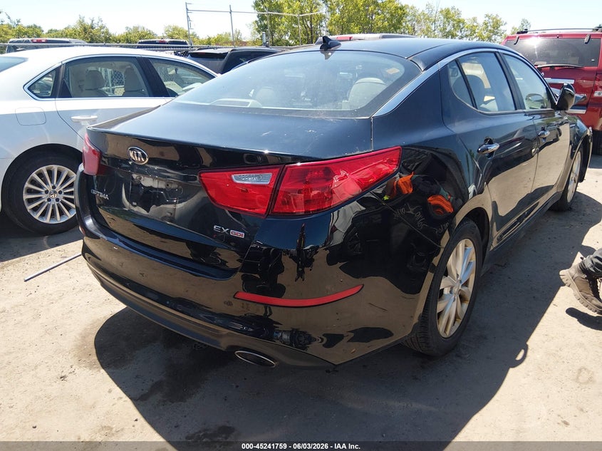 2015 Kia Optima VIN 5XXGN4A75FG397876 IAAI salvage auction — FRONT END, Salvage Title, sold $525 on 2026-07-28 (photo 4)