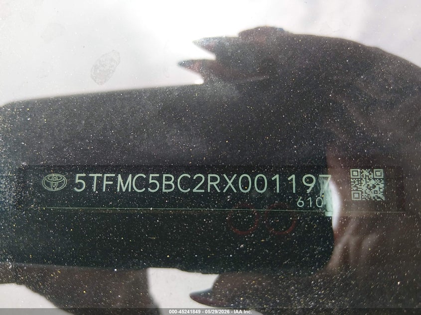 2024 Toyota Tundra VIN 5TFMC5BC2RX001197 IAAI salvage auction — Front End, Clear (Mississippi), sold $32,300 on 2026-07-03 (photo 9)