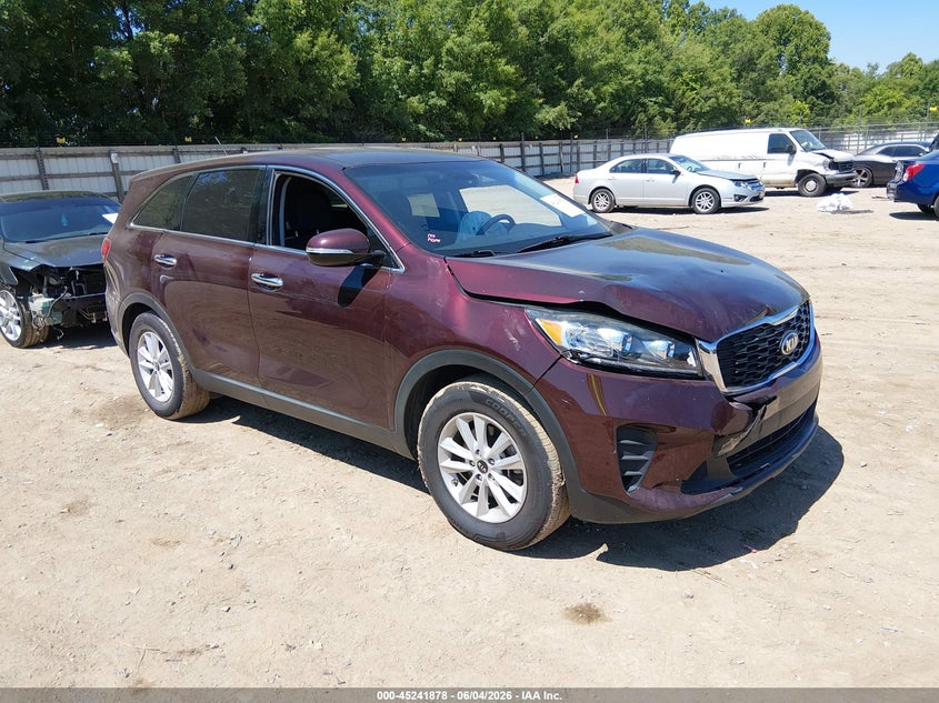 2019 Kia Sorento VIN 5XYPG4A52KG587603 IAAI salvage auction — RIGHT FRONT, Salvage (Tennessee), sold $1,900 on 2026-07-30 (photo 1)