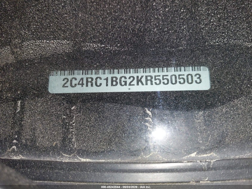 2019 Chrysler Pacifica VIN 2C4RC1BG2KR550503 IAAI salvage auction — FRONT END, Salvage Title, sold $4,900 on 2026-07-22 (photo 9)
