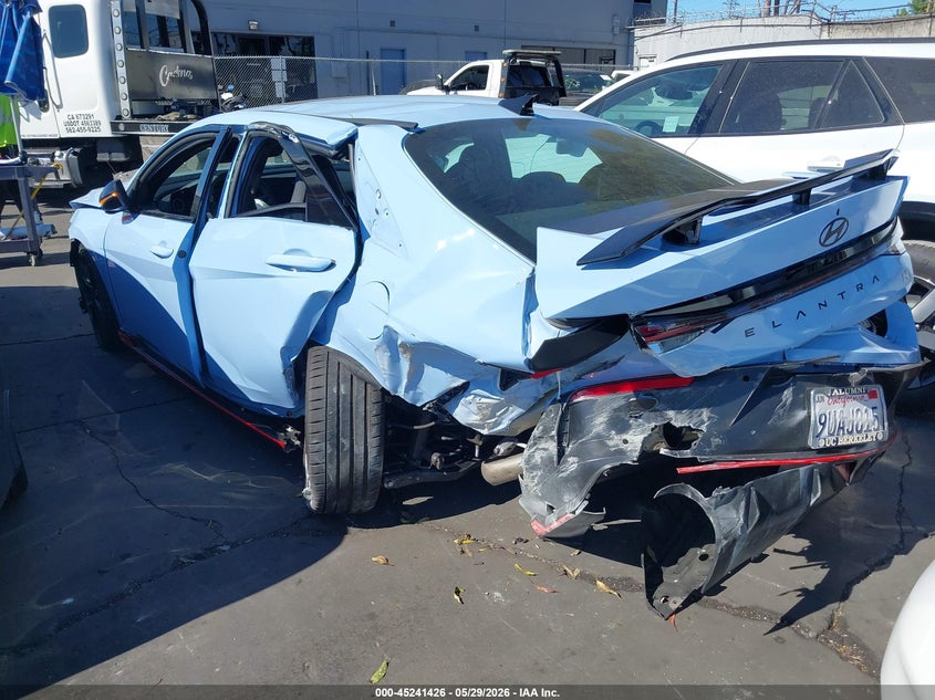 2025 Hyundai Elantra n VIN KMHLW4DK0SU030377 IAAI salvage auction — FRONT & REAR, Salvage Title, sold $3,250 on 2026-07-15 (photo 3)