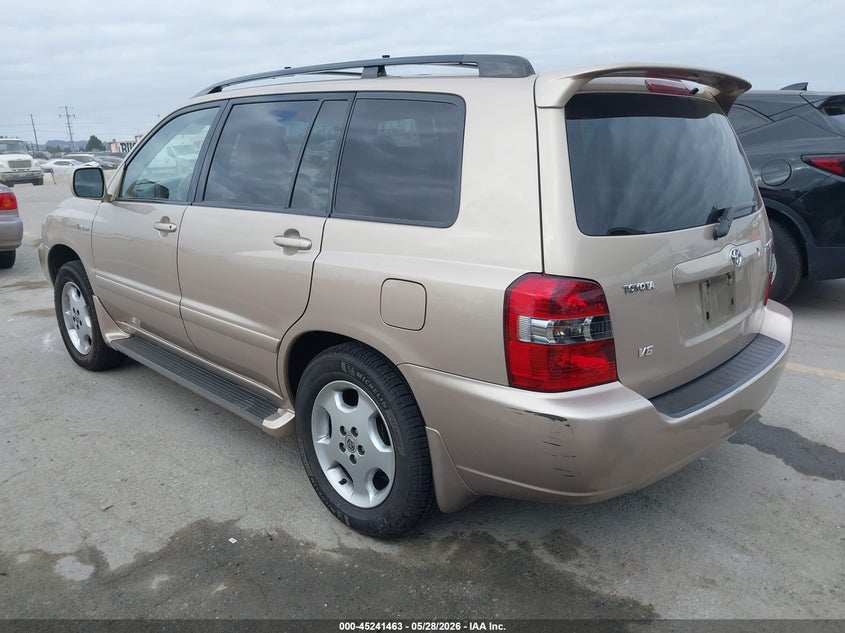 2004 Toyota Highlander VIN JTEDP21A740034938 IAAI salvage auction — RIGHT SIDE, Salvage (California), sold $600 on 2026-07-16 (photo 3)