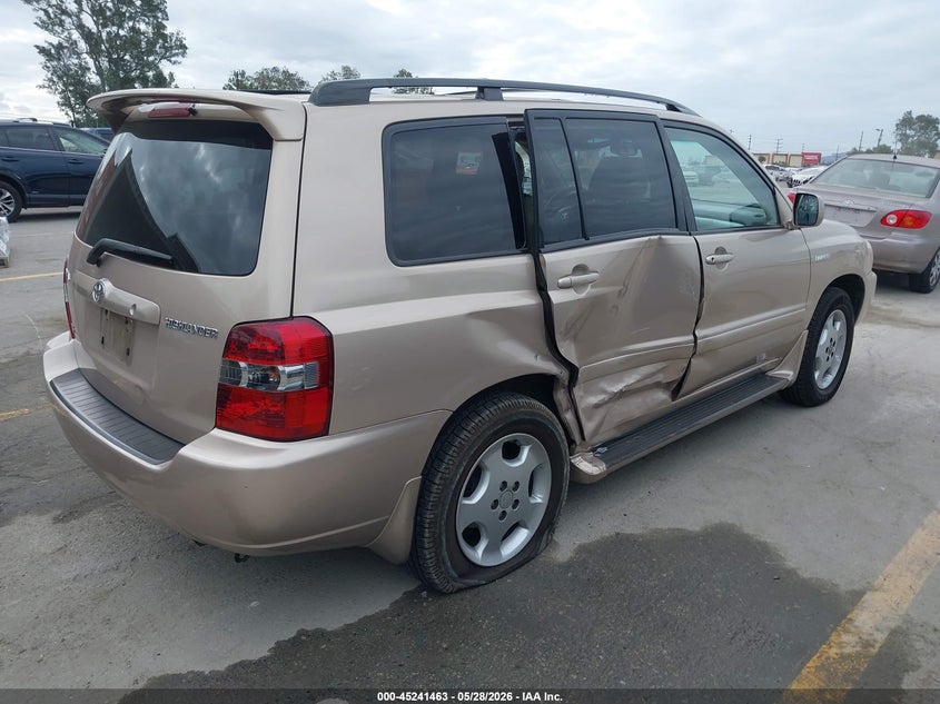 2004 Toyota Highlander VIN JTEDP21A740034938 IAAI salvage auction — RIGHT SIDE, Salvage (California), sold $600 on 2026-07-16 (photo 4)