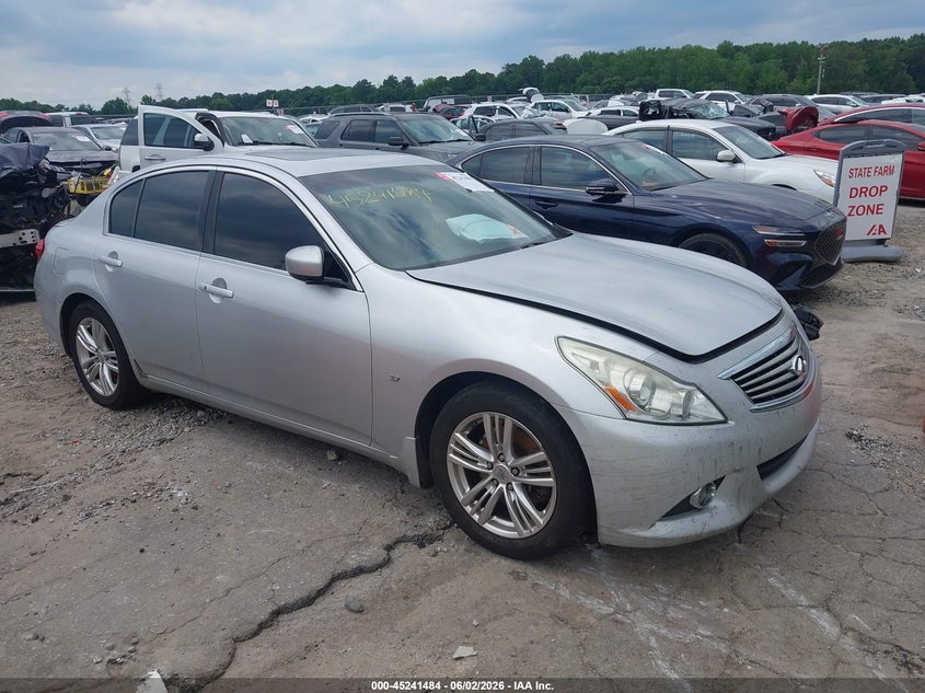 2015 Infiniti Q40 VIN JN1CV6AP7FM502814 IAAI salvage auction — LEFT FRONT, Salvage Title, sold $475 on 2026-07-15 (photo 1)
