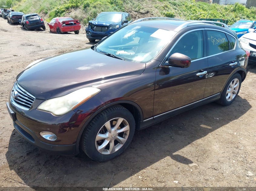2010 Infiniti Ex35 VIN JN1AJ0HR1AM757099 IAAI salvage auction — REAR END, Prior Salvage (Minnesota), sold $1,300 on 2026-07-15 (photo 2)