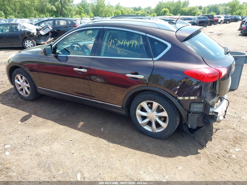 2010 Infiniti Ex35 VIN JN1AJ0HR1AM757099 IAAI salvage auction — REAR END, Prior Salvage (Minnesota), sold $1,300 on 2026-07-15 (photo 3)