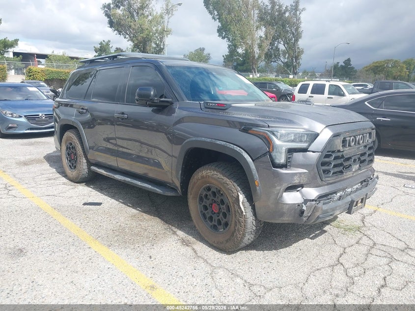 2023 Toyota Sequoia VIN 7SVAAABA7PX019214 IAAI salvage auction — FRONT & REAR, Salvage Title, sold $30,100 on 2026-07-14 (photo 1)