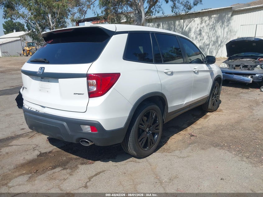 2021 Honda Passport VIN 5FNYF7H22MB011802 IAAI salvage auction — REAR END, Salvage Title, sold $8,250 on 2026-08-24 (photo 4)