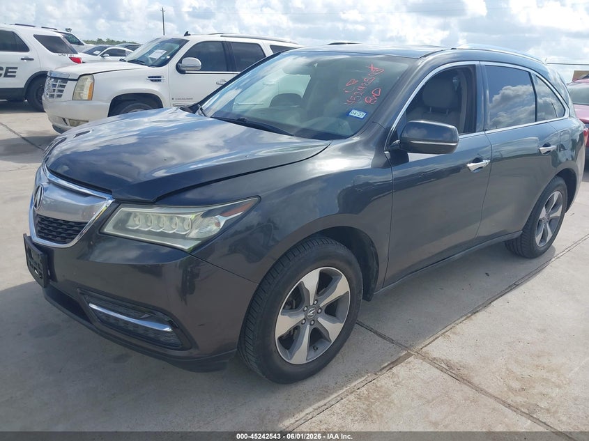 2014 Acura Mdx VIN 5FRYD3H2XEB006717 IAAI salvage auction — HAIL, Salvage Title, sold $3,875 on 2026-07-24 (photo 2)