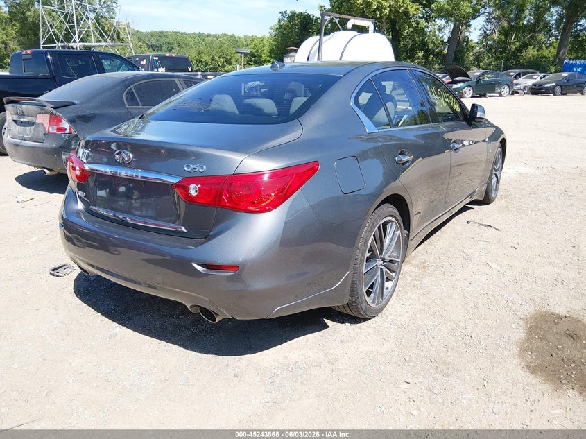 2015 Infiniti Q50 VIN JN1BV7AR0FM391896 IAAI salvage auction — FRONT END, Clear (Indiana), sold $2,950 on 2026-07-18 (photo 4)