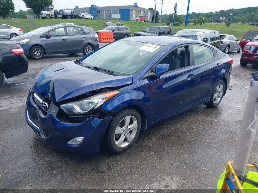 2013 Hyundai Elantra VIN KMHDH4AE4DU557452 IAAI salvage auction — THEFT, Salvage Title, sold $1,050 on 2026-08-01 (photo 2)
