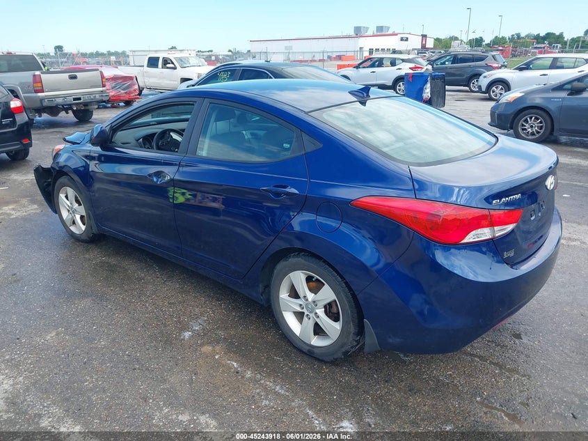 2013 Hyundai Elantra VIN KMHDH4AE4DU557452 IAAI salvage auction — THEFT, Salvage Title, sold $1,050 on 2026-08-01 (photo 3)