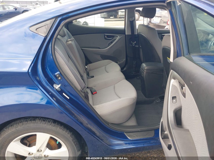 2013 Hyundai Elantra VIN KMHDH4AE4DU557452 IAAI salvage auction — THEFT, Salvage Title, sold $1,050 on 2026-08-01 (photo 8)