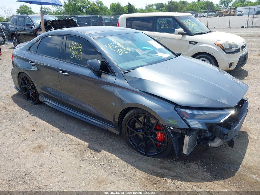2023 Audi Rs3 VIN WUAG4DGY6PA901466 IAAI salvage auction — FRONT END, Wait Title, sold $15,200 on 2026-08-08 (photo 1)