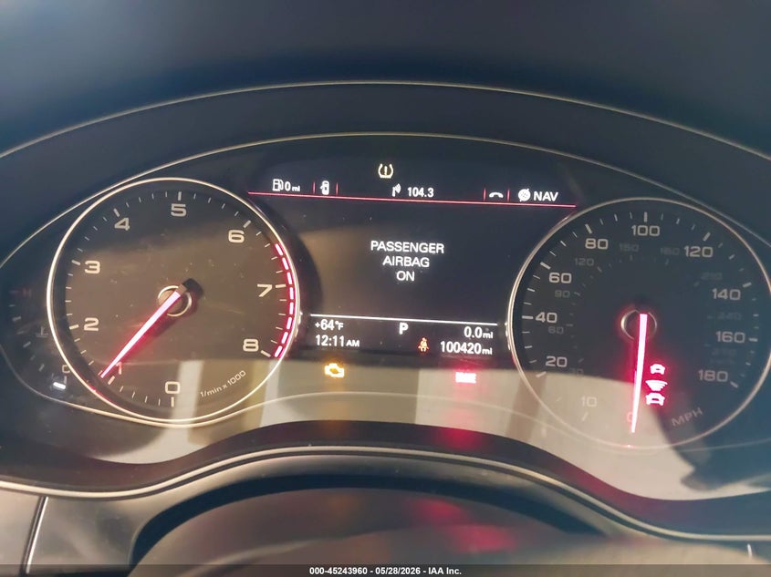 2012 Audi A6 VIN WAUJGAFC8CN136243 IAAI salvage auction — FRONT END, Salvage (Texas), sold $750 on 2026-07-21 (photo 7)