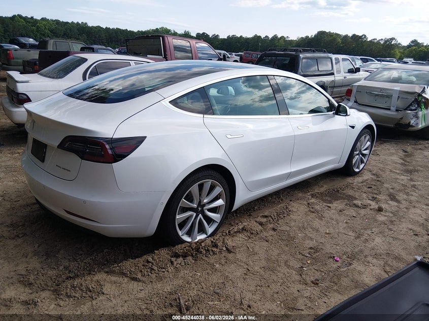 2019 Tesla Model 3 VIN 5YJ3E1EB4KF469949 IAAI salvage auction — LEFT FRONT, Salvage Title, sold $4,950 on 2026-08-01 (photo 4)