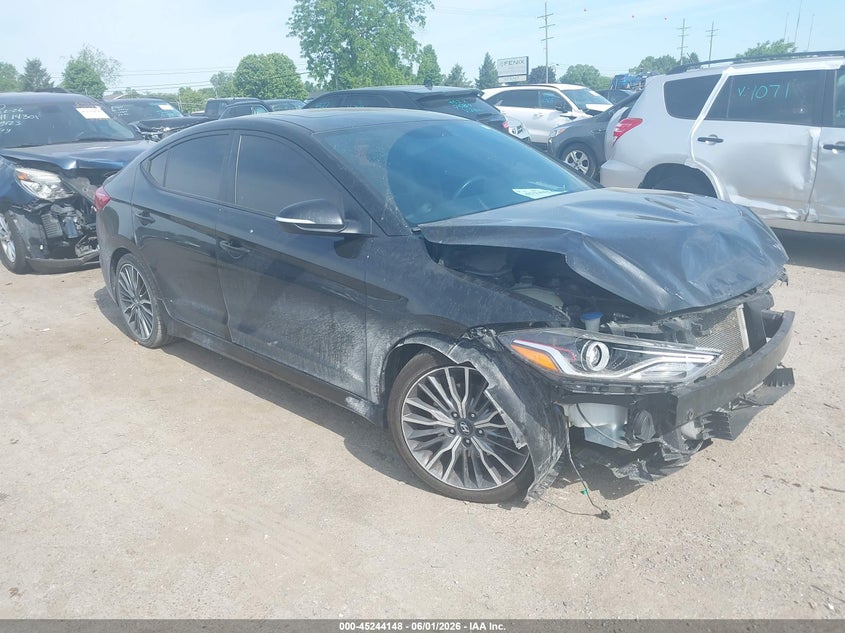2018 Hyundai Elantra VIN KMHD04LB5JU519038 IAAI salvage auction — FRONT END, Clear (Michigan), sold $1,050 on 2026-07-30 (photo 1)