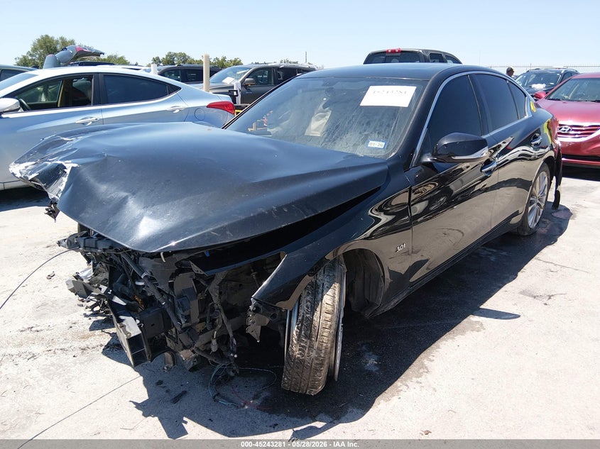 2018 Infiniti Q50 VIN JN1EV7AP4JM353334 IAAI salvage auction — FRONT END, Salvage Title, sold $25 on 2026-07-16 (photo 2)