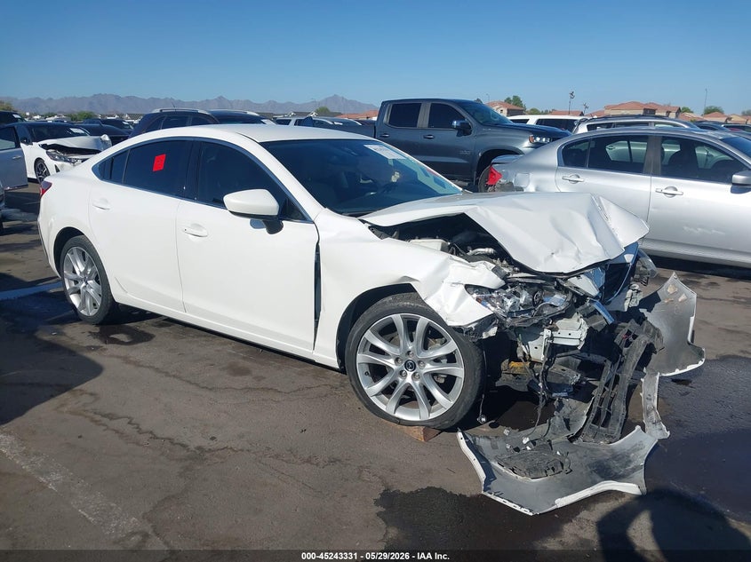 2014 Mazda 6 VIN JM1GJ1T55E1109855 IAAI salvage auction — FRONT END, Salvage Title, sold $250 on 2026-07-07 (photo 1)