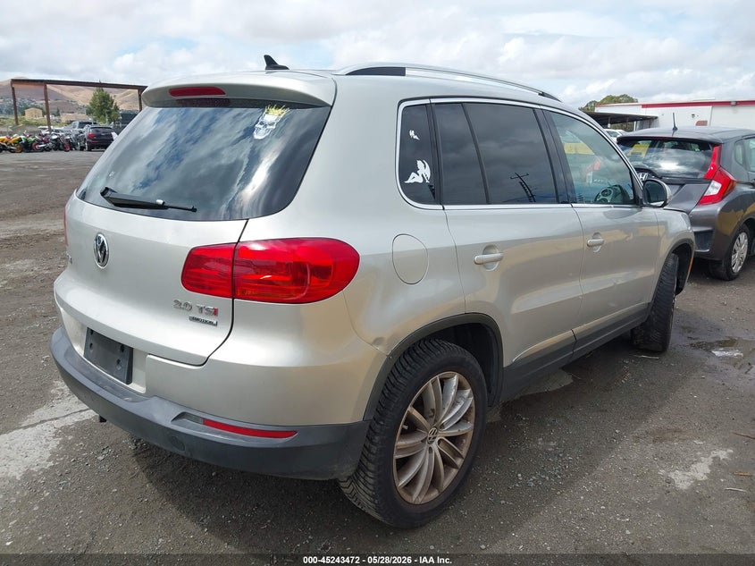 2012 Volkswagen Tiguan VIN WVGBV7AX2CW529431 IAAI salvage auction — NORMAL WEAR, Salvage Title - Dealer (California), sold $550 on 2026-07-23 (photo 4)