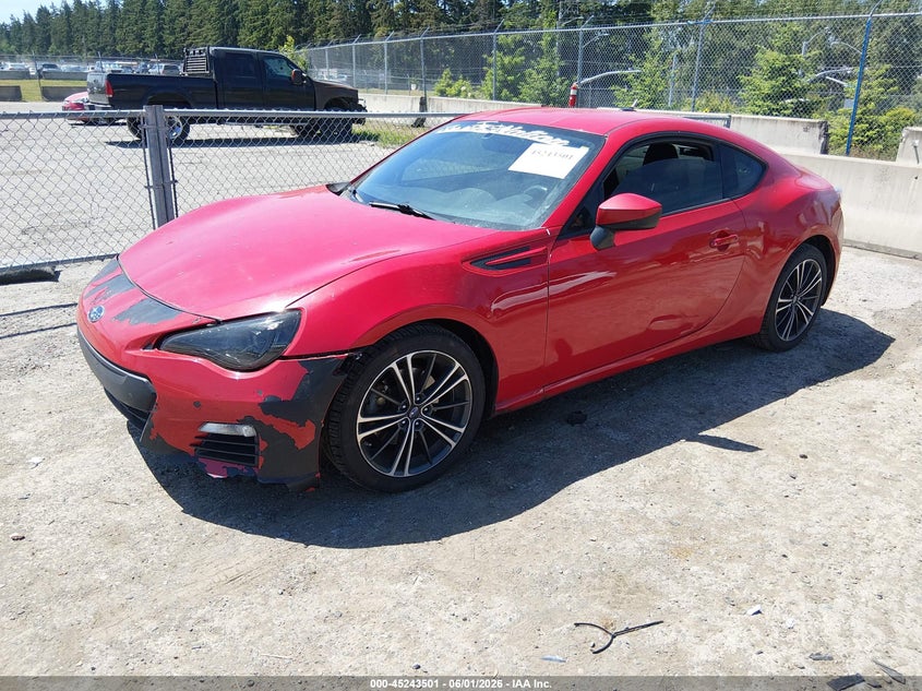 2014 Subaru Brz VIN JF1ZCAB15E9602217 IAAI salvage auction — RIGHT FRONT, Salvage Title, sold $1,550 on 2026-07-22 (photo 2)