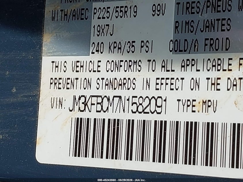 2022 Mazda Cx-5 VIN JM3KFBCM7N1582091 IAAI salvage auction — FRONT END, Original (Texas), sold $7,450 on 2026-07-21 (photo 9)