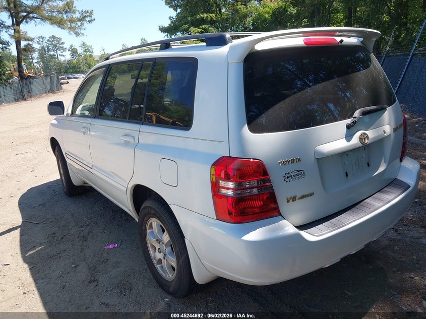 2002 Toyota Highlander VIN JTEHF21A420047535 IAAI salvage auction — REPOSSESSION, Clear (Virginia), sold $375 on 2026-07-16 (photo 3)