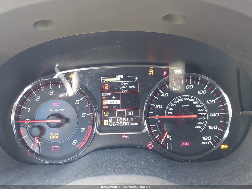 2019 Subaru Wrx sti VIN JF1VA2R66K9826815 IAAI salvage auction — FRONT END, Salvage Title, sold $8,150 on 2026-08-25 (photo 7)