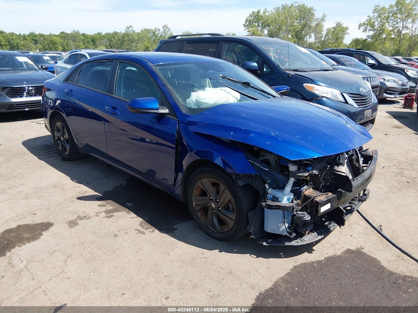 2021 Hyundai Elantra VIN 5NPLS4AG0MH020056 IAAI salvage auction — FRONT END, Salvage Title, sold $1,100 on 2026-07-07 (photo 1)