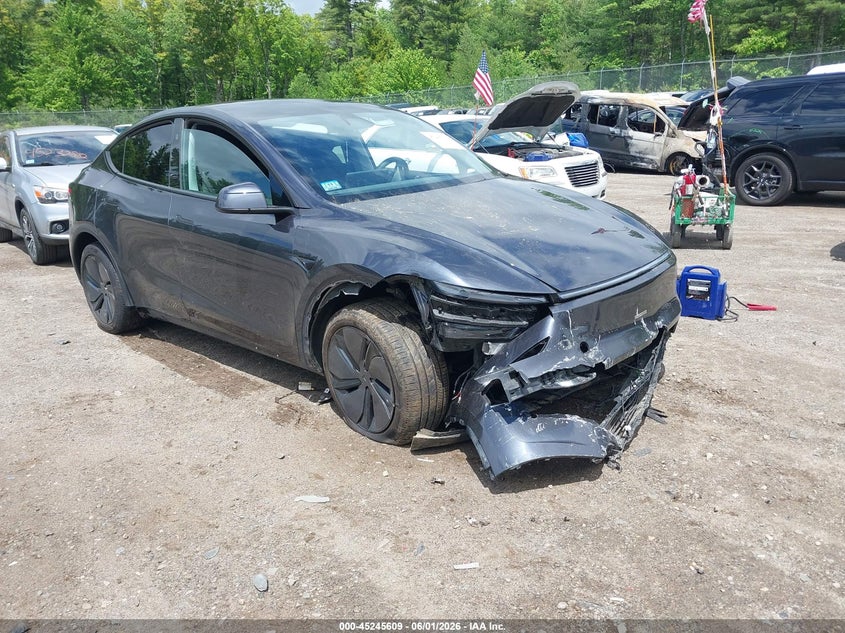 2026 Tesla Model y VIN 7SAYGDEE0TA585095 IAAI salvage auction — FRONT END, Salvage (Massachusetts), sold $19,375 on 2026-07-17 (photo 1)