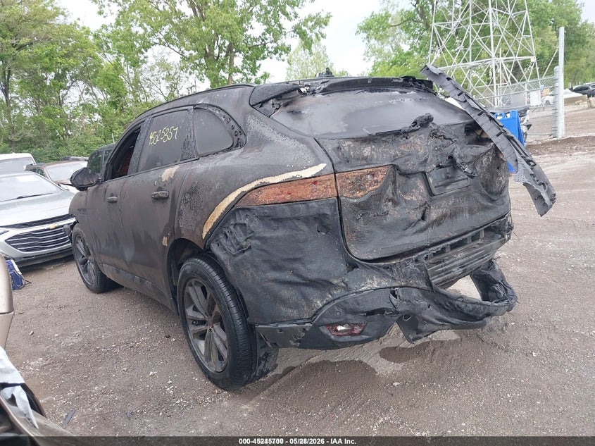 2018 Jaguar F-pace VIN SADCJ2FNXJA257790 IAAI salvage auction — EXTERIOR BURN, Bill Of Sale (Indiana), sold $1,950 on 2026-07-15 (photo 3)