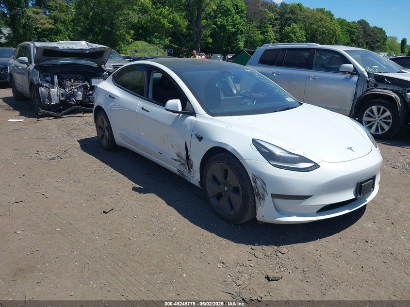 2023 Tesla Model 3 VIN 5YJ3E1EA8PF548488 IAAI salvage auction — RIGHT SIDE, Salvage Title, sold $7,200 on 2026-07-23 (photo 1)