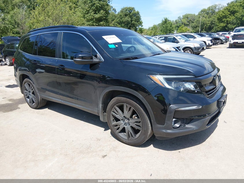 2021 Honda Pilot VIN 5FNYF6H26MB044442 IAAI salvage auction — LEFT SIDE, Salvage Title, sold $8,500 on 2026-07-29 (photo 1)